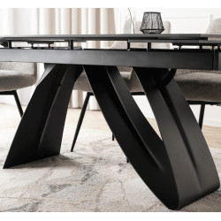 Стол раскладной Mebel Elite Devon 160/220 (Black Marble/Black) Thumb