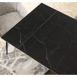 Стол раскладной Mebel Elite Devon 160/220 (Black Marble/Black) Thumb