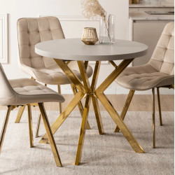 Стол раскладной Mebel Elite Dorian 80/160 (Cashmere/Gold)