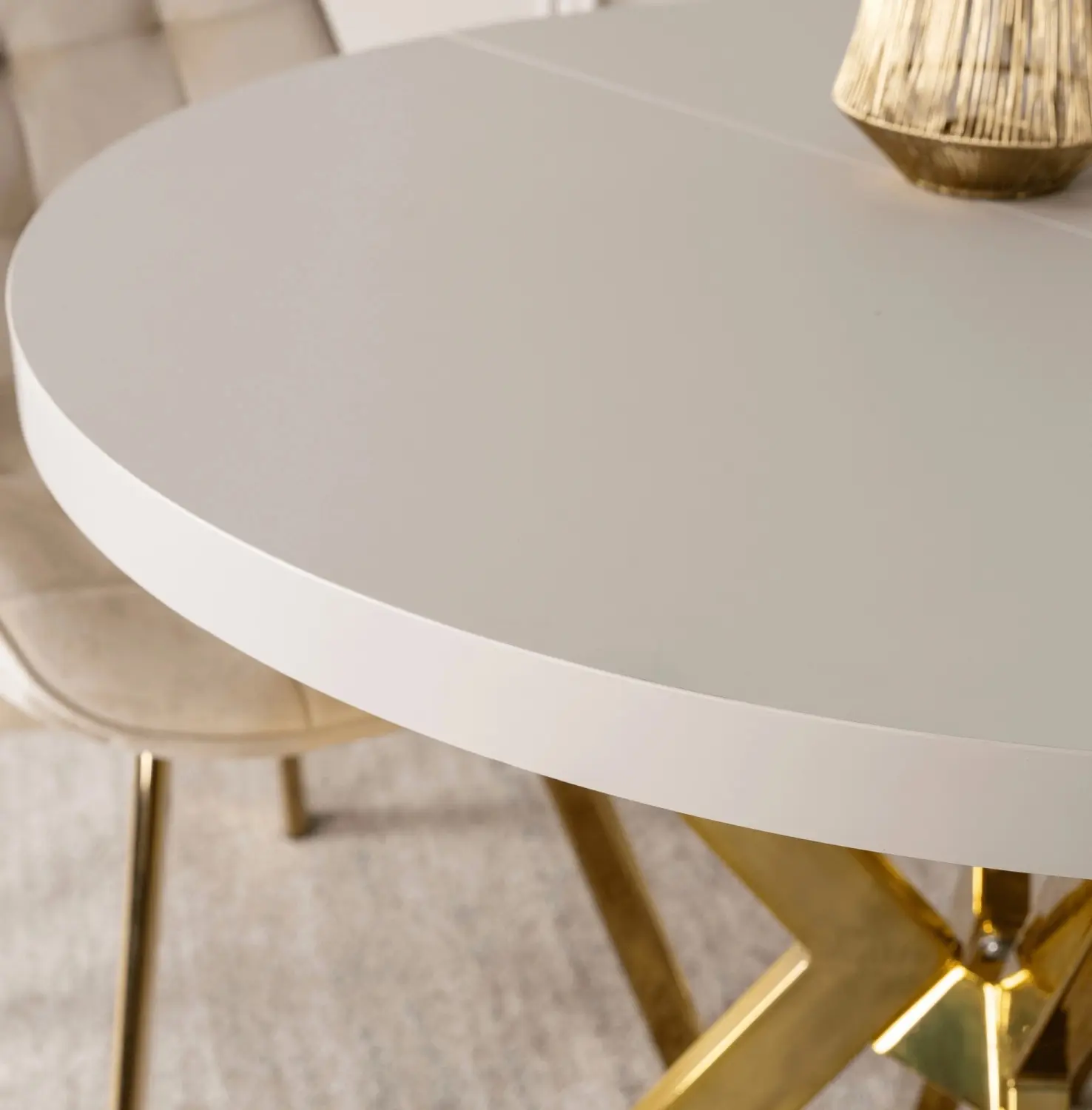 Стол раскладной Mebel Elite Dorian 80/160 (Cashmere/Gold) - 6