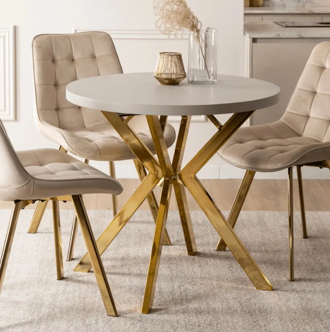 Стол раскладной Mebel Elite Dorian 80/160 (Cashmere/Gold)