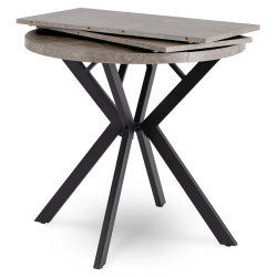 Стол раскладной Mebel Elite Dorian 80-160 (Concrete/Black) Thumb