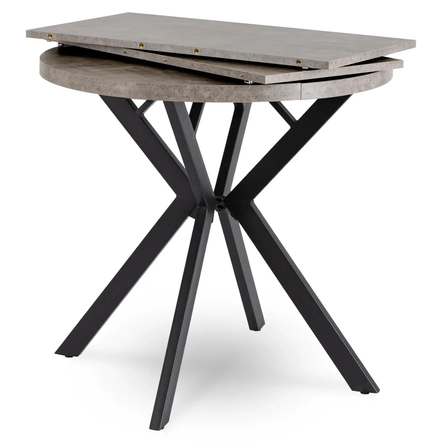 Стол раскладной Mebel Elite Dorian 80-160 (Concrete/Black) - 3