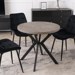 Стол раскладной Mebel Elite Dorian 80-160 (Concrete/Black)