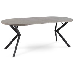 Стол раскладной Mebel Elite Dorian 80-160 (Concrete/Black) Thumb