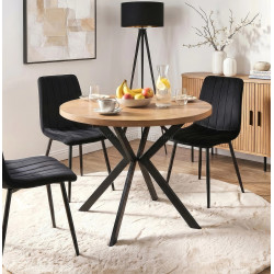 Стол раскладной Mebel Elite Dorian 80/160 (Golden Oak/Black)