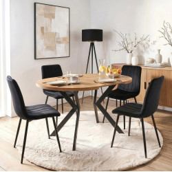 Стол раскладной Mebel Elite Dorian 80/160 (Golden Oak/Black) Thumb