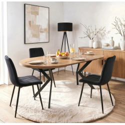 Стол раскладной Mebel Elite Dorian 80/160 (Golden Oak/Black) Thumb