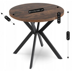 Стол раскладной Mebel Elite Dorian 80-160 (Rustic Oak/Black) Thumb