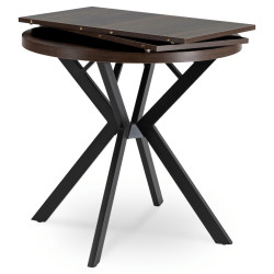 Стол раскладной Mebel Elite Dorian 80-160 (Walnut/Black) Thumb