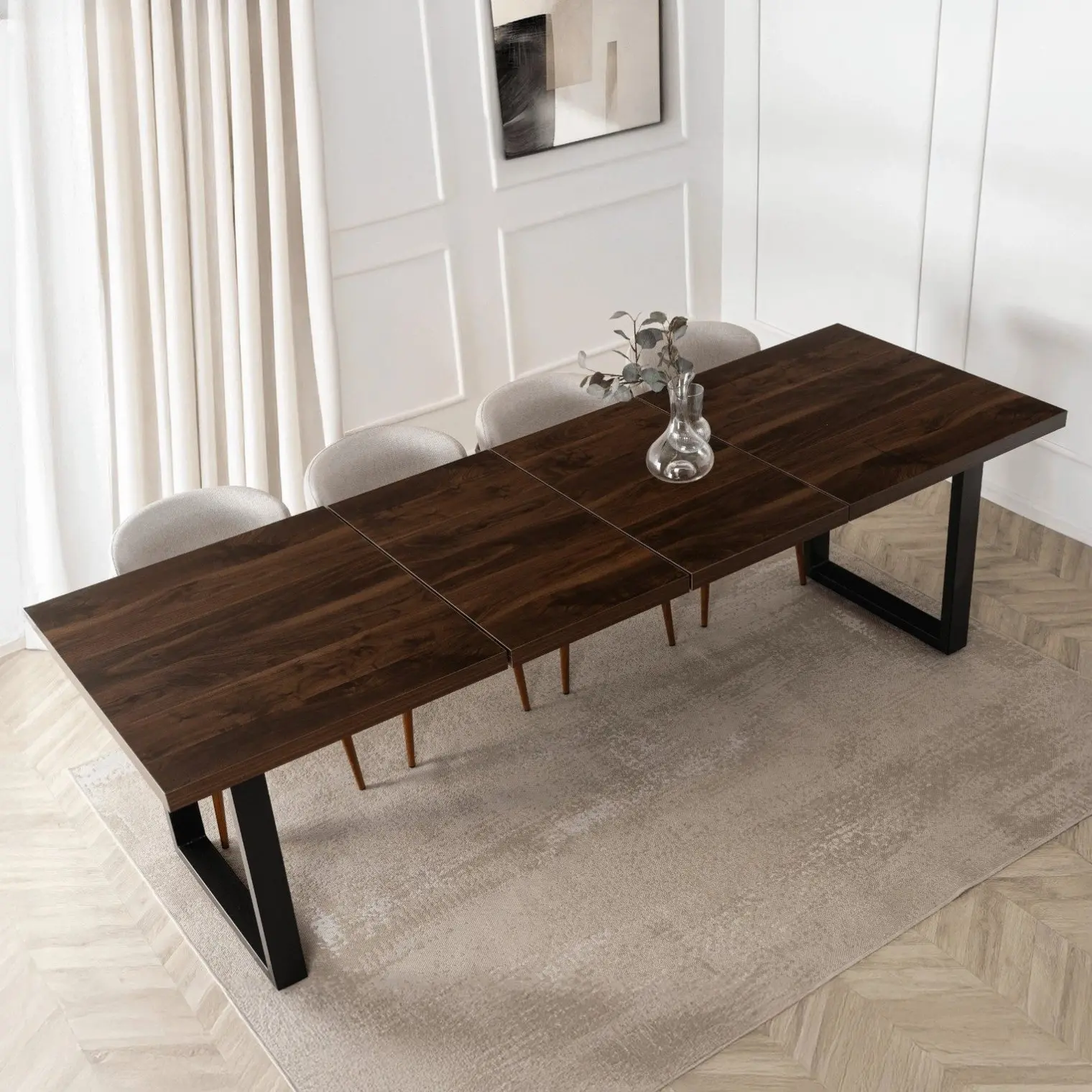 Стол раскладной Mebel Elite Edwin 160/260 (Walnut/Black) - 11