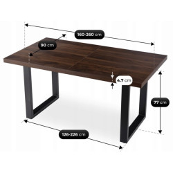 Стол раскладной Mebel Elite Edwin 160/260 (Walnut/Black) Thumb