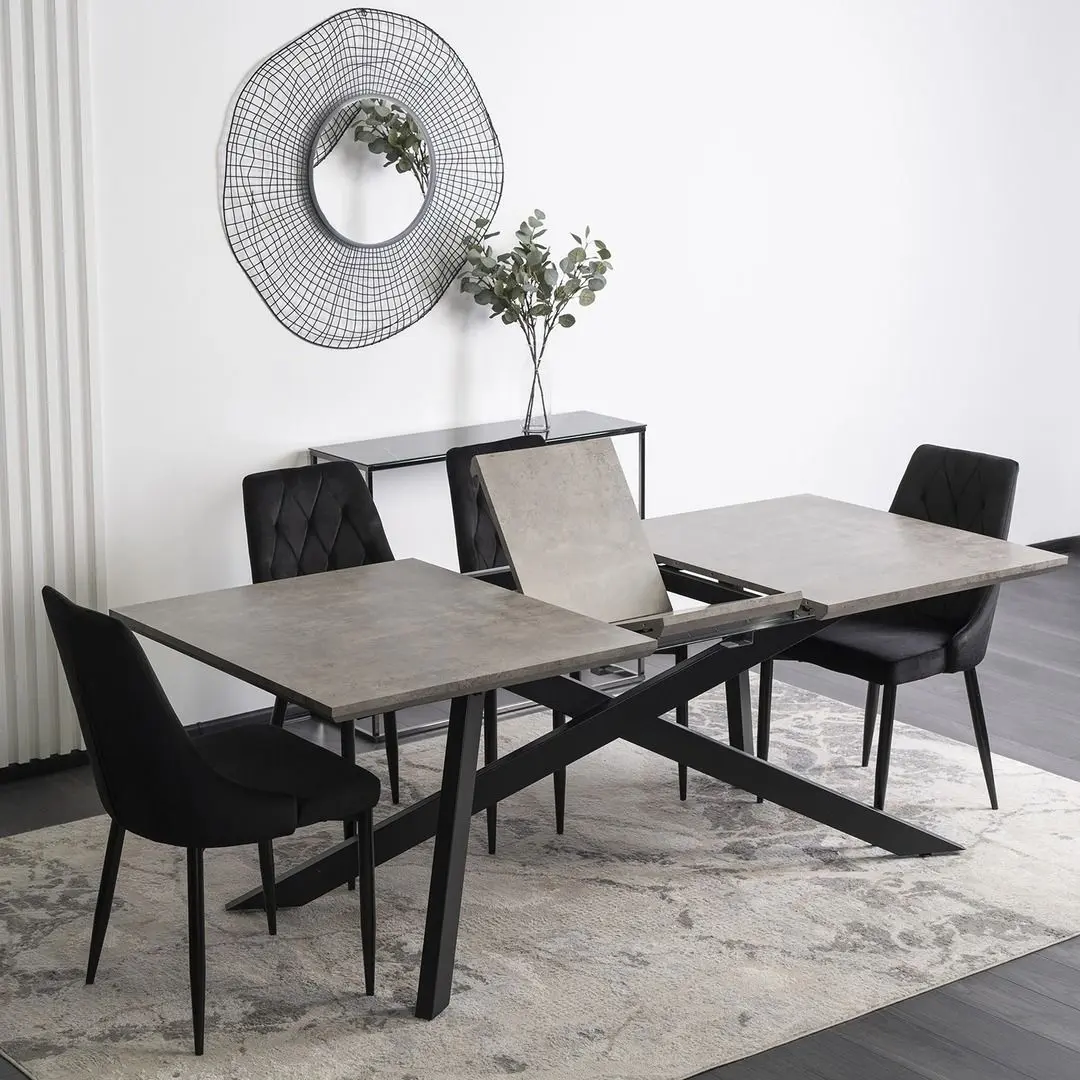 Стол раскладной Mebel Elite Hamilton 160/200x74 (Concrete/Black) - 12