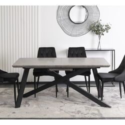Стол раскладной Mebel Elite Hamilton 160/200x74 (Concrete/Black) Thumb