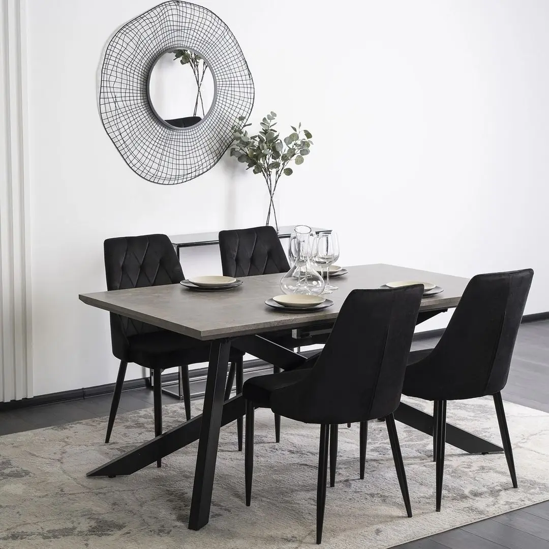Стол раскладной Mebel Elite Hamilton 160/200x74 (Concrete/Black) - 7