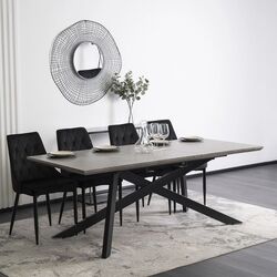 Стол раскладной Mebel Elite Hamilton 160/200x74 (Concrete/Black) Thumb