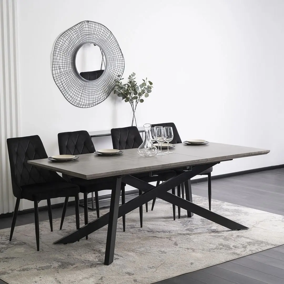 Стол раскладной Mebel Elite Hamilton 160/200x74 (Concrete/Black) - 8