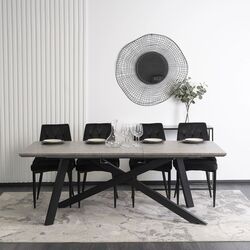 Стол раскладной Mebel Elite Hamilton 160/200x74 (Concrete/Black) Thumb