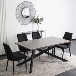 Стол раскладной Mebel Elite Hamilton 160/200x74 (Concrete/Black) Thumb