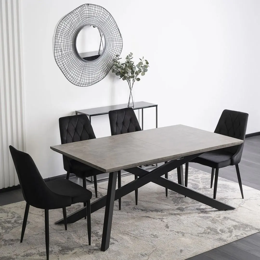 Стол раскладной Mebel Elite Hamilton 160/200x74 (Concrete/Black) - 10