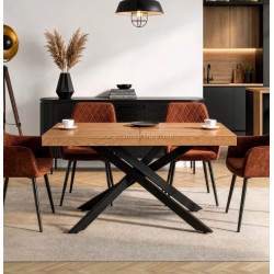 Стол раскладной Mebel Elite Hampton 160/240 (Golden Oak/Black)