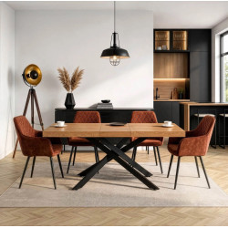 Стол раскладной Mebel Elite Hampton 160/240 (Golden Oak/Black) Thumb