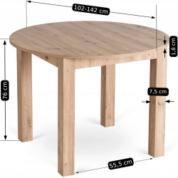 Стол раскладной Mebel Elite Harry 102/142 (Artisan Oak) Thumb