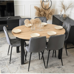Стол раскладной Mebel Elite Harry 102/142 (Artisan Oak/Black) Thumb