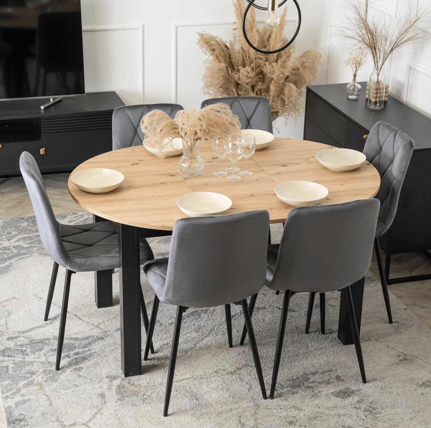Стол раскладной Mebel Elite Harry 102/142 (Artisan Oak/Black) - 2