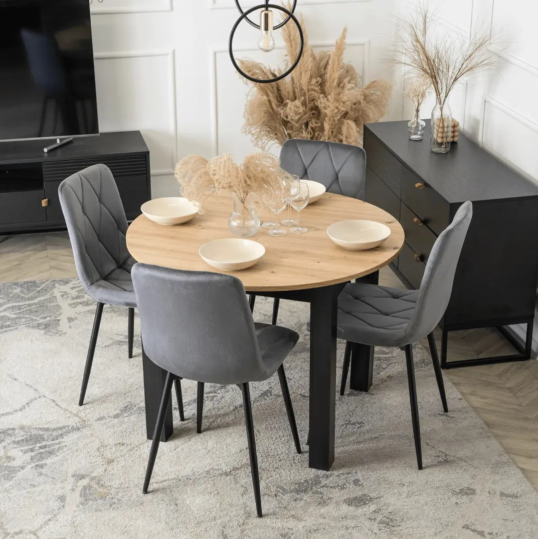 Стол раскладной Mebel Elite Harry 102/142 (Artisan Oak/Black)