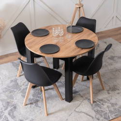 Стол раскладной Mebel Elite Harry 102/142 (Craft Oak/Black) Thumb