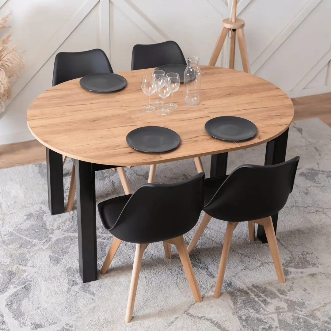 Стол раскладной Mebel Elite Harry 102/142 (Craft Oak/Black)