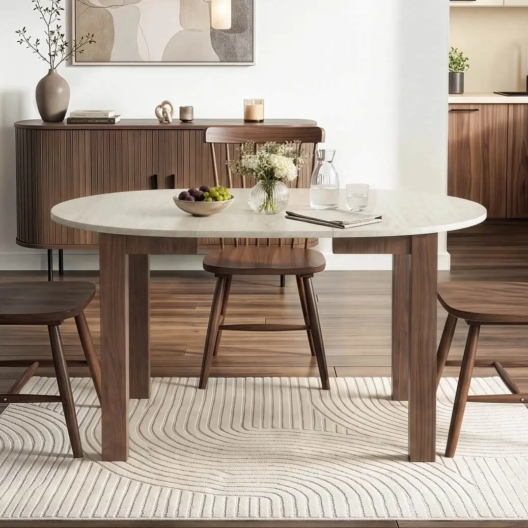 Стол раскладной Mebel Elite Harry 102-142 (Travertine/Nice Walnut)