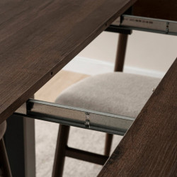 Стол раскладной Mebel Elite Harry 102/142 (Walnut/Black) Thumb