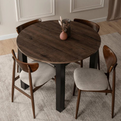 Стол раскладной Mebel Elite Harry 102/142 (Walnut/Black) Thumb