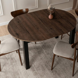 Стол раскладной Mebel Elite Harry 102/142 (Walnut/Black) Thumb