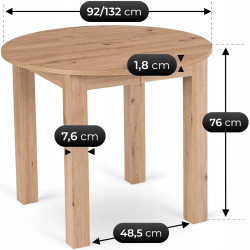 Стол раскладной Mebel Elite Harry 92/132 (Artisan Oak) Thumb