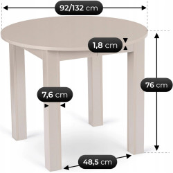 Стол раскладной Mebel Elite Harry 92/132 (Cashmere) Thumb