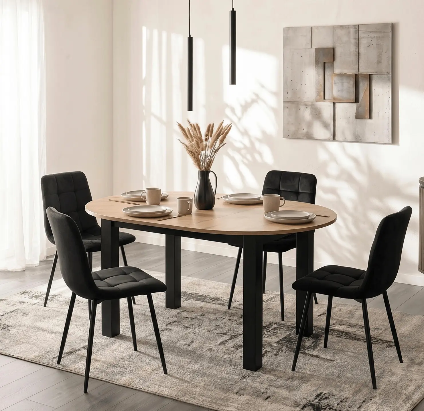 Стол раскладной Mebel Elite Harry 92/132 (Craft Oak/Black) - 7