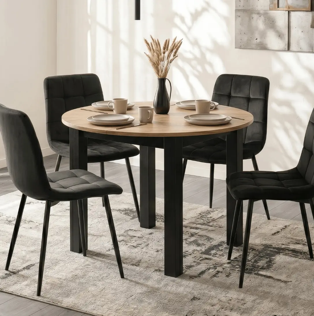 Стол раскладной Mebel Elite Harry 92/132 (Craft Oak/Black)