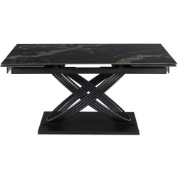 Стол раскладной Mebel Elite Ibiza 160/240 (Black Marble/Black) Thumb