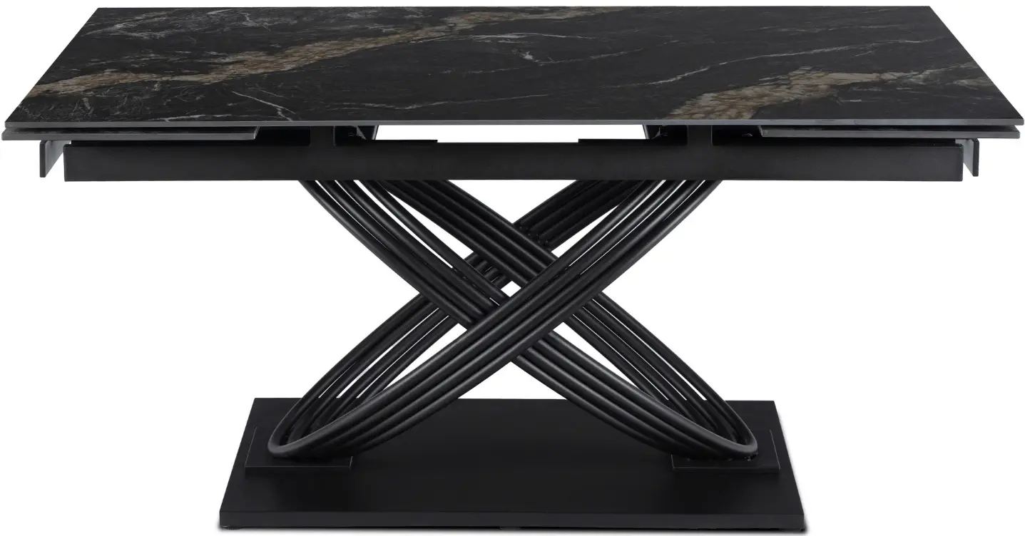 Стол раскладной Mebel Elite Ibiza 160/240 (Black Marble/Black) - 2