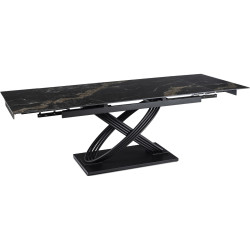 Стол раскладной Mebel Elite Ibiza 160/240 (Black Marble/Black) Thumb