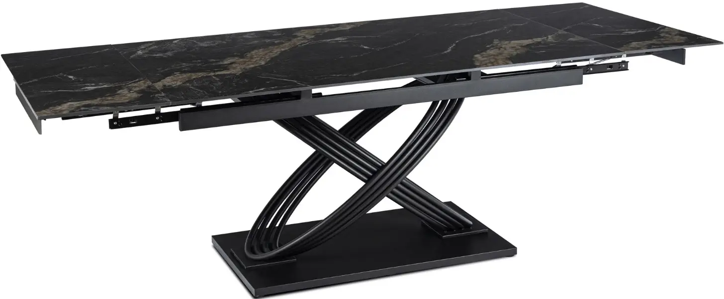 Стол раскладной Mebel Elite Ibiza 160/240 (Black Marble/Black) - 3