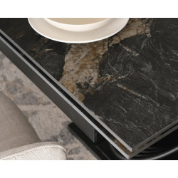 Стол раскладной Mebel Elite Ibiza 160/240 (Black Marble/Black) Thumb