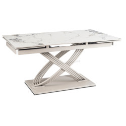 Masa extensibila Mebel Elite Ibiza 160-240 (White Marble/Cashmere)