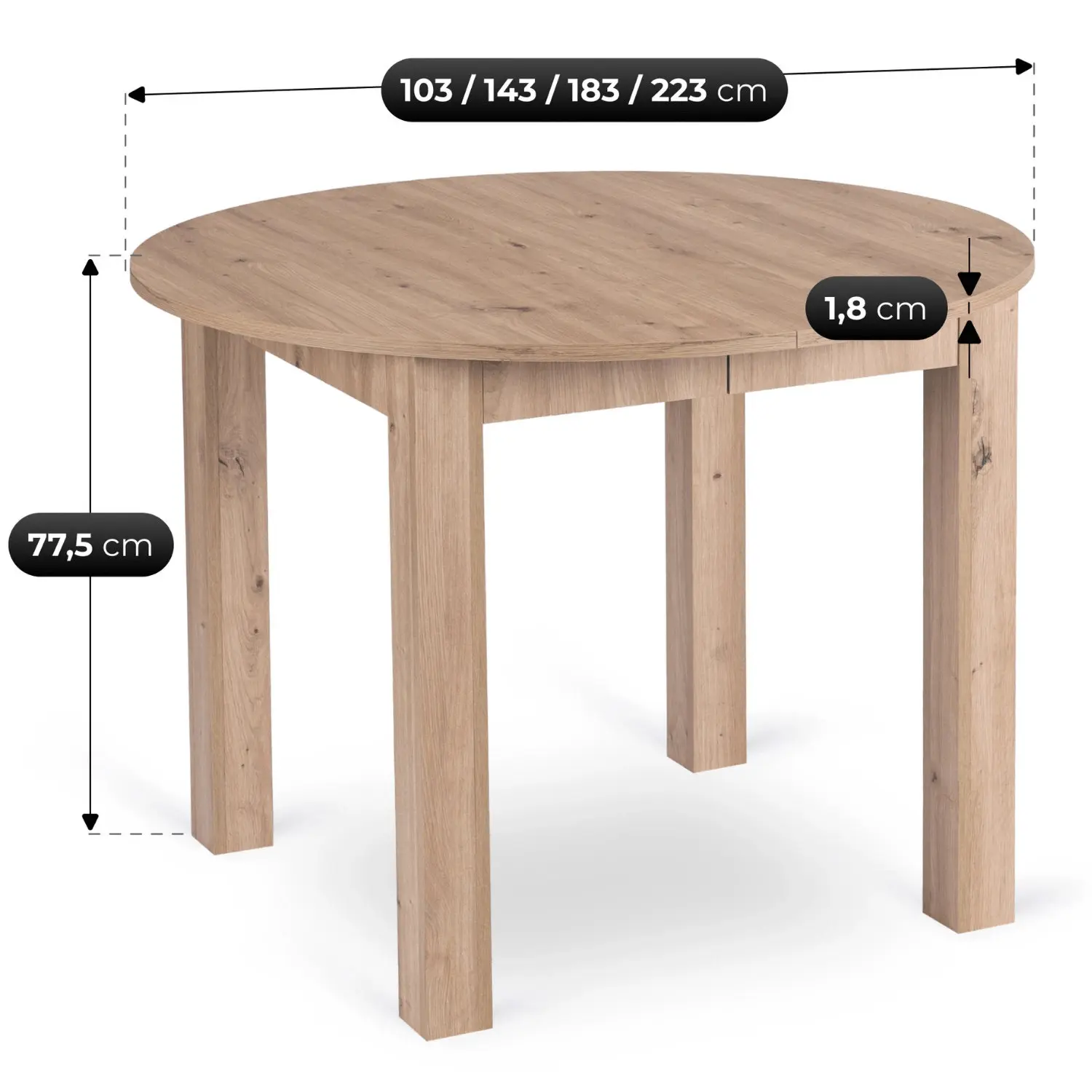 Masa extensibila Mebel Elite James 103-223 (Artisan Oak) - 8