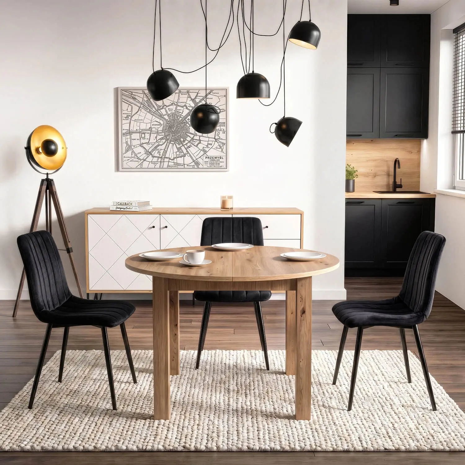 Masa extensibila Mebel Elite James 103-223 (Artisan Oak) - 9