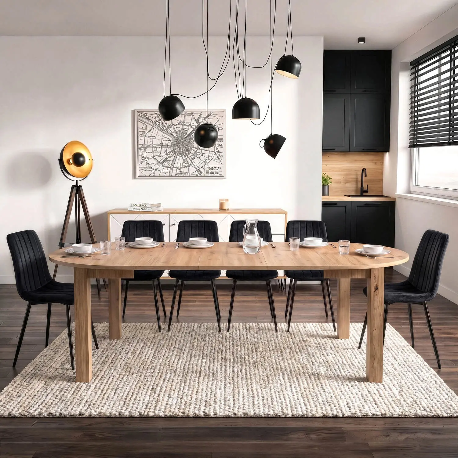 Masa extensibila Mebel Elite James 103-223 (Artisan Oak) - 10