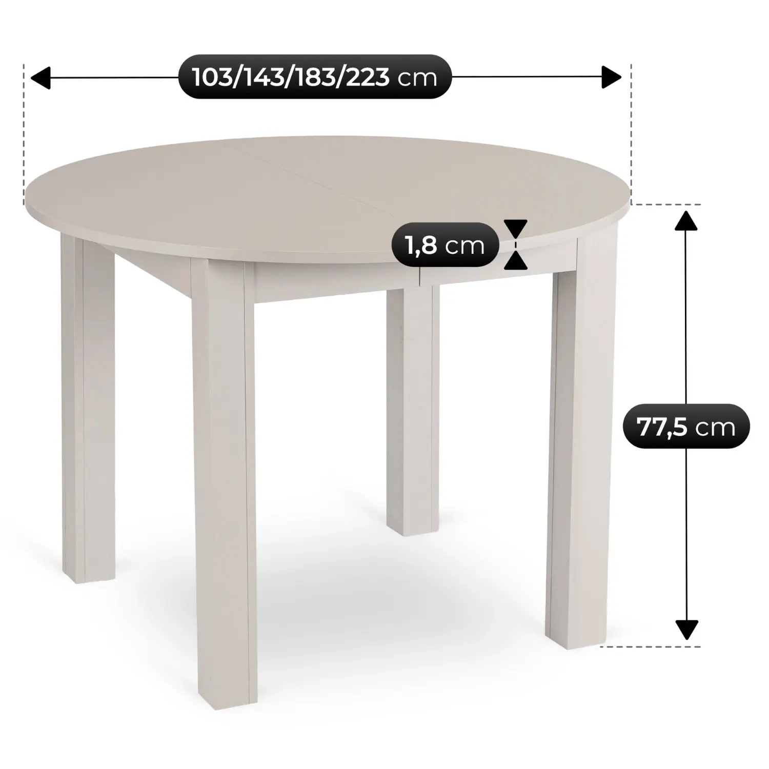 Masa extensibila Mebel Elite James 103-223 (Cashmere) - 8